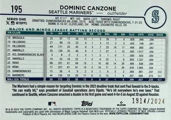 2024 Topps - Gold #195 Dominic Canzone Back