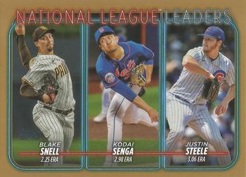 2024 Topps - Gold #212 National League Leaders ERA (Blake Snell / Kodai Senga / Justin Steele) Front