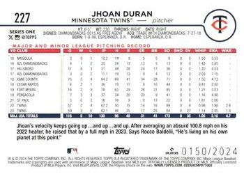 2024 Topps - Gold #227 Jhoan Duran Back