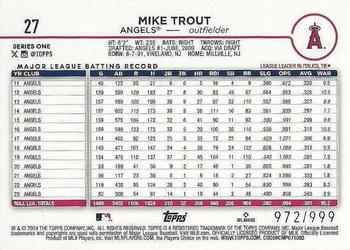 2024 Topps - Blue Holofoil #27 Mike Trout Back