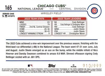 2024 Topps - Blue Holofoil #165 Chicago Cubs Back