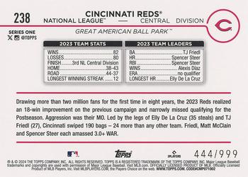 2024 Topps - Blue Holofoil #238 Cincinnati Reds Back