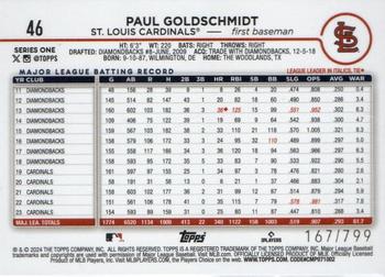 2024 Topps - Purple Holofoil #46 Paul Goldschmidt Back