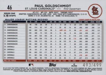 2024 Topps - Green Crackle Foil #46 Paul Goldschmidt Back