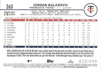 2024 Topps - Green Crackle Foil #263 Jordan Balazovic Back