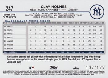 2024 Topps - Red Crackle Foil #247 Clay Holmes Back