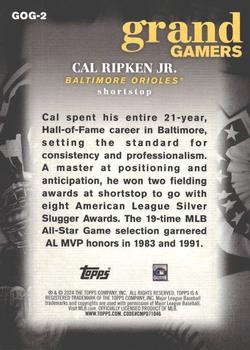 2024 Topps - Grand Gamers #GOG-2 Cal Ripken Jr. Back