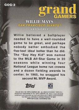 2024 Topps - Grand Gamers #GOG-3 Willie Mays Back