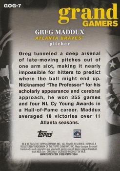 2024 Topps - Grand Gamers #GOG-7 Greg Maddux Back