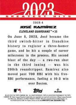 2024 Topps - 2023 Greatest Hits #23GH-4 José Ramírez Back