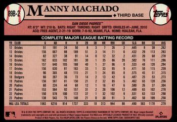 2024 Topps - 1989 Topps Baseball 35th Anniversary #89B-2 Manny Machado Back