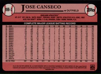 2024 Topps - 1989 Topps Baseball 35th Anniversary #89B-3 Jose Canseco Back