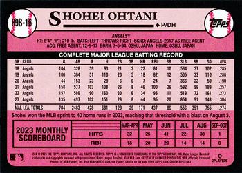 2024 Topps - 1989 Topps Baseball 35th Anniversary #89B-16 Shohei Ohtani Back