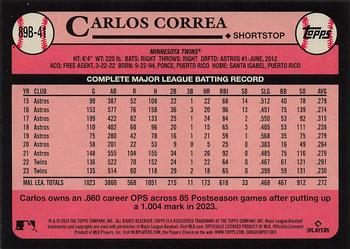 2024 Topps - 1989 Topps Baseball 35th Anniversary #89B-41 Carlos Correa Back