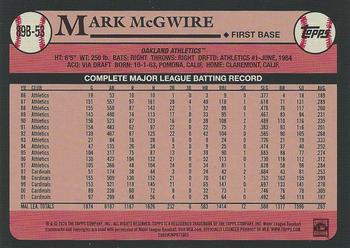2024 Topps - 1989 Topps Baseball 35th Anniversary #89B-53 Mark McGwire Back