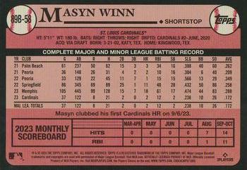2024 Topps - 1989 Topps Baseball 35th Anniversary #89B-58 Masyn Winn Back