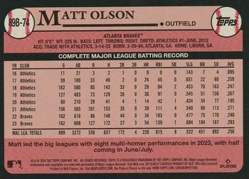 2024 Topps - 1989 Topps Baseball 35th Anniversary #89B-74 Matt Olson Back