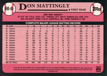 2024 Topps - 1989 Topps Baseball 35th Anniversary #89B-80 Don Mattingly Back