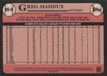 2024 Topps - 1989 Topps Baseball 35th Anniversary #89B-86 Greg Maddux Back
