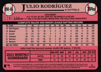 2024 Topps - 1989 Topps Baseball 35th Anniversary Black #89B-66 Julio Rodríguez Back