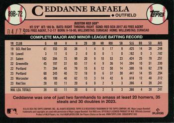 2024 Topps - 1989 Topps Baseball 35th Anniversary Gold #89B-72 Ceddanne Rafaela Back