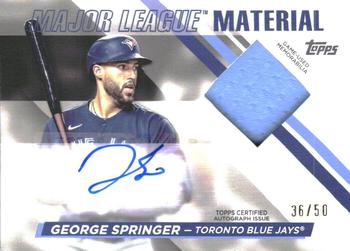 2024 Topps - Major League Material Autograph Relic #MLMA-GS George Springer Front