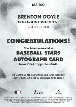 2024 Topps - Baseball Stars Autographs #BSA-BDO Brenton Doyle Back