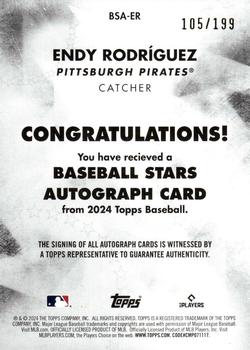2024 Topps - Baseball Stars Autographs Black #BSA-ER Endy Rodríguez Back