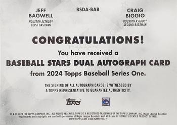 2024 Topps - Baseball Stars Dual Autographs #BSDA-BAB Craig Biggio / Jeff Bagwell Back