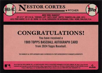 2024 Topps - 1989 Topps Baseball 35th Anniversary Autographs #89BA-NC Nestor Cortes Back