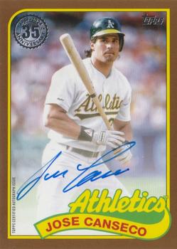 2024 Topps - 1989 Topps Baseball 35th Anniversary Autographs Gold #89BA-JCA Jose Canseco Front