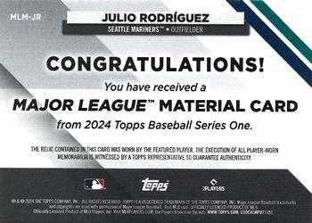 2024 Topps - Major League Material Relics #MLM-JR Julio Rodríguez Back
