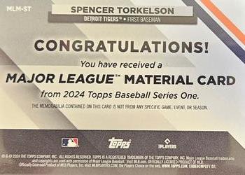2024 Topps - Major League Material Relics #MLM-ST Spencer Torkelson Back