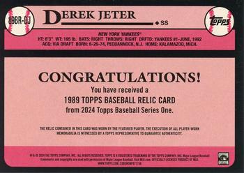2024 Topps - 1989 Topps Baseball 35th Anniversary Relics #89BR-DJ Derek Jeter Back
