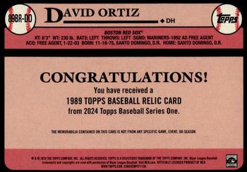 2024 Topps - 1989 Topps Baseball 35th Anniversary Relics #89BR-DO David Ortiz Back