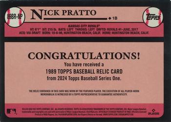 2024 Topps - 1989 Topps Baseball 35th Anniversary Relics #89BR-NP Nick Pratto Back