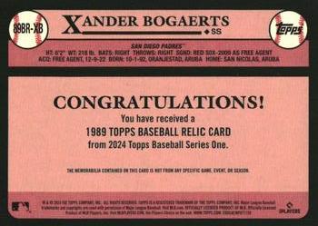 2024 Topps - 1989 Topps Baseball 35th Anniversary Relics #89BR-XB Xander Bogaerts Back