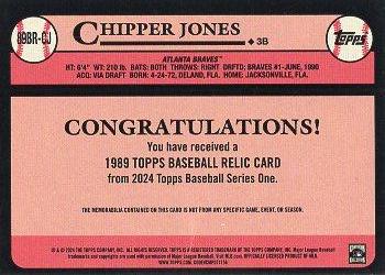 2024 Topps - 1989 Topps Baseball 35th Anniversary Relics Black #89BR-CJ Chipper Jones Back