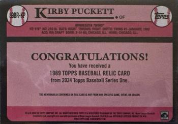 2024 Topps - 1989 Topps Baseball 35th Anniversary Relics Black #89BR-KP Kirby Puckett Back