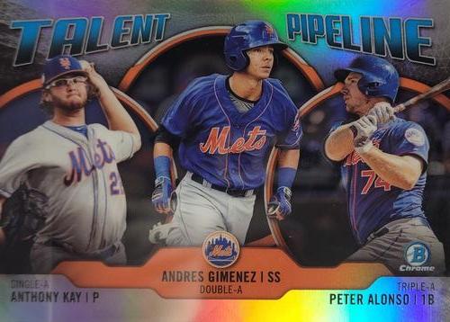 2019 Bowman Chrome Talent Pipeline 5x7 #TP-NYM Anthony Kay / Andres Gimenez / Peter Alonso Front