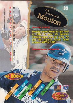 1994 Sportflics 2000 Rookie & Traded #109 James Mouton Back