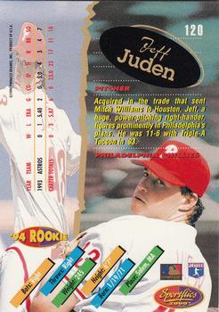 1994 Sportflics 2000 Rookie & Traded #120 Jeff Juden Back