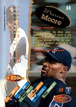 1994 Sportflics 2000 Rookie & Traded #60 Marcus Moore Back