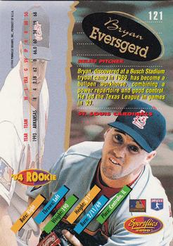 1994 Sportflics 2000 Rookie & Traded #121 Bryan Eversgerd Back