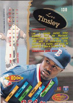 1994 Sportflics 2000 Rookie & Traded #130 Lee Tinsley Back