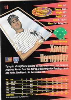 1994 Sportflics 2000 Rookie & Traded #18 Xavier Hernandez Back