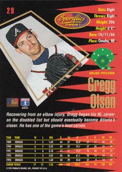 1994 Sportflics 2000 Rookie & Traded #29 Gregg Olson Back