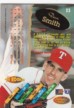 1994 Sportflics 2000 Rookie & Traded #33 Dan Smith Back