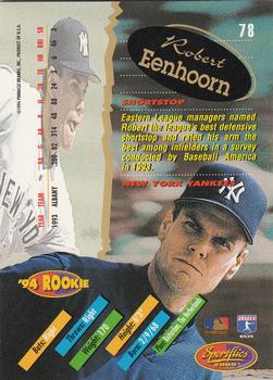 1994 Sportflics 2000 Rookie & Traded #78 Robert Eenhoorn Back