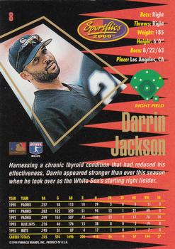 1994 Sportflics 2000 Rookie & Traded #8 Darrin Jackson Back